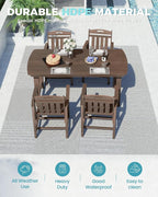 Ciokea HDPE Outdoor Dining Set, 5-Piece Patio Table and Chairs Set - Image 3