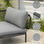 Patio Furniture Set, Outdoor Patio Furniture Oversized Metal Patio Sectional - Image 8