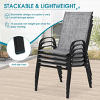 Outdoor Stackable Chairs Set of 4, Stacking Patio Chairs - Image 4