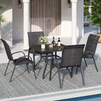 Patio Dining Chairs Set of 4, Stackable Dining Chairs High Back, Breathable - Image 2