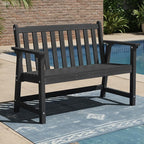Ciokea 48" Outdoor Bench, HDPE Weatherproof Porch Bench, 2-Person Garden Benches by CIOKEA
