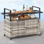 DWVO XXL Patio Storage Cabinet, Outdoor Bar Cart - Image 3