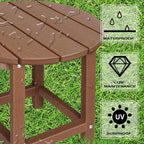 LZRS Round Adirondack Patio Side Table End Table, Outdoor Side Tables - Image 4