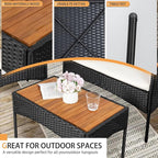 Shintenchi 4-Piece Patio Furniture Set, Outdoor Wicker Patio Conversation - Image 5