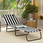 Outsunny Folding Chaise Lounge Pool Chairs, Outdoor Sun Tanning Chairs - Image 8