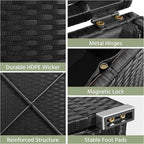 Yaheetech Wicker Ottomans, Outdoor/Indoor Footstools, Additional Seating - Image 6