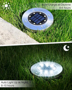UFOND 12 Pack Solar Ground Lights，Outdoor Waterproof LED Gardenlight, Disklights - Image 4