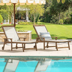 LUE BONA Chaise Lounge Chair Outdoor Set of 2, HDPS and HDPE Wicker Chaise - Image 8