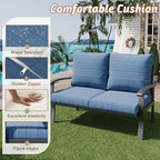 HOMREST Outdoor Loveseat Aluminum Patio Furniture Sofa, All-Weather Metal - Image 5