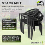4 Pcs Stackable Patio Dining Chairs, Aluminum Rattan Outdoor Dining Chair - Image 6