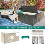 YITAHOME XXL 230 Gallon Large Deck Box, Outdoor Storage - Image 5