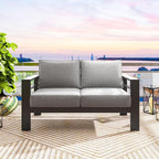 Solaste Aluminum Patio Loveseat, Metal Patio Sofa - Image 6