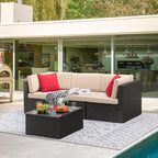 Devoko 4 Pieces Patio Furniture Sets All-Weather Outdoor Sectional Sofa Manual - Image 7