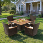 Wisteria Lane Patio Outdoor Table and Chairs Set, Rattan Outdoor Patio - Image 5