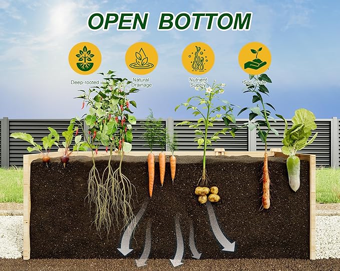 AMERLIFE U-Shaped Raised Garden Bed, 7.5Wx15Dx1.6H Free Combination Outdoor - Image 6