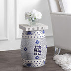 JONATHAN Y TBL1013A Double Happiness 18" Chinoiserie Ceramic Drum - Image 2
