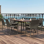 Yaheetech Set of 6 Stackable Outdoor Rattan Dining Chairs, All-Weather Armchair - Image 2