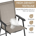 Yaheetech Patio Dining Chairs Set of 2, Portable Dining Chairs - Image 7
