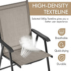 Yaheetech Outdoor Patio Chairs Set of 4, Portable Dining Chairs - Image 7