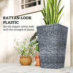 Outsunny Tall Planters for Outdoor Plants Set of 3, 24 in Taper Planters - Image 6