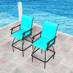 LEVELEVE Patio Bar Set 4pcs Swivel Bar Stools Outdoor Bistro Textilene - Image 7