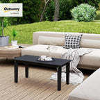 Outsunny HDPE Outdoor Coffee Table, All-Weather Rectangle Patio Coffee Table - Image 2
