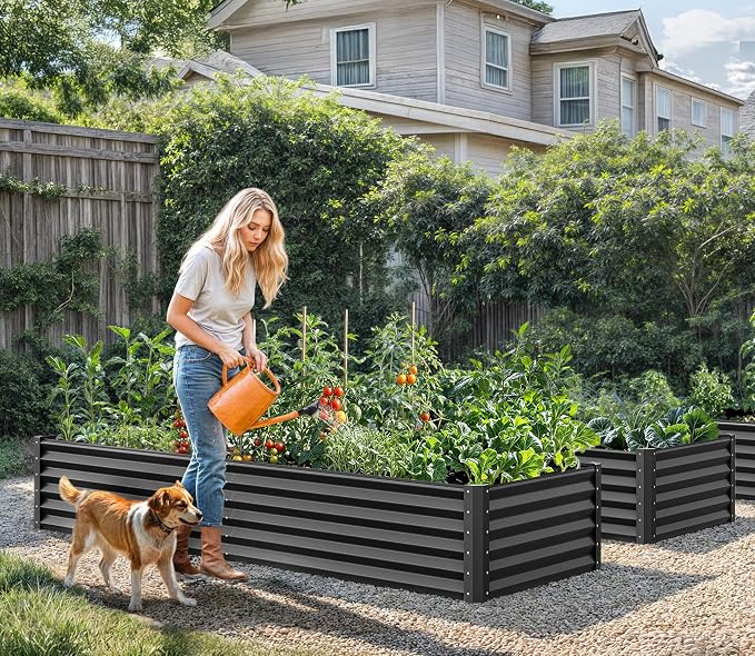 YITAHOME 6x3x1.5ft Large Raised Garden Bed Kit, Galvanized Metal Planter Box - Image 3