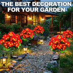 2 Pcs Solar Geraniums Lights Outdoor Waterproof - Image 6