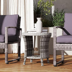 Outsunny 18" Outdoor Wicker Coffee Table, 2-Tier Patio Side Table - Image 8