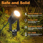 85.3FT LED Outdoor Landscape Spot Light Low Voltage, 24W Wired Uplight - Image 2