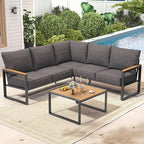 Metal Patio Furniture Set, 6 Pieces Outdoor Sectional Sofa Set - Image 8