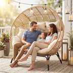 NICESOUL® Double Egg Chair Indoor Outdoor Stationary Oversized 6.5" Thick - Image 4
