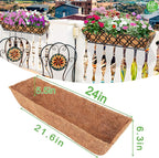 HFHOME 2Pcs 24" Trough Coco Fiber Replacement Liner, Natural 24 in Window Deck - Image 2