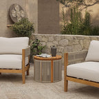 LuxenHome Outdoor Coffee Table, Garden Accent Round End Tables - Image 6