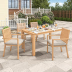 Wisteria Lane 5 Pieces Patio Table and Chairs Set, Aluminum Outdoor Dining Table - Image 5