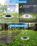 Biling Solar Outdoor Lights 12 Pack, Bright 12 LEDs Solar Ground Lights - Image 3