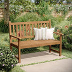 Flash Furniture Adele Commercial Indoor/Outdoor Acacia Wood Bench, 2-Person by FlashFurniture