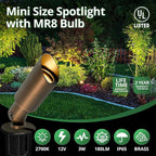 GKOLED 6 Pack Mini Size Brass Landscape Spotlight, Low Voltage 12V AC/DC - Image 2
