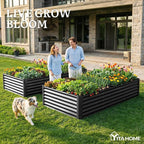 YITAHOME 8x4x1.5ft Large Raised Garden Bed Kit, Galvanized Metal Planter Box - Image 3