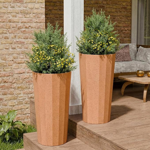 23.6" H Tall Planters for Outdoor Plants, 2 Pack Large Outdoor Planters for by Outdoorchairs