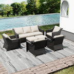 Joyside Wicker Patio Furniture Sets, 7 Pieces Upgraded Large Size Outdoor - Image 6