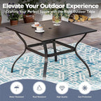 5 Piece Patio Dining Set for 4, 37”x37” Square Table - Image 7