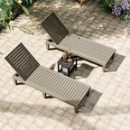 NUNU LAB Outdoor Chaise Lounge Chair Set of 3（2 of Chair and 1 of Side Table） by NUNULAB