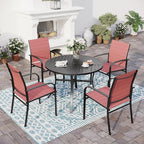 5 Piece Patio Dining Set for 4, Outdoor Table and Chairs Set for Lawn Backyard by SUNSHINEVALLEY