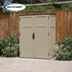 Suncast Outdoor Storage Shed, Water Resistant Resin Vertical Outdoor Storage - Image 4
