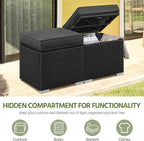 Yaheetech Wicker Ottomans, Outdoor/Indoor Footstools, Additional Seating - Image 7