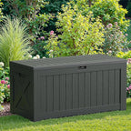JUMMICO 120 Gallon Resin Deck Box, Large Outdoor Storage Box Waterproof & - Image 5