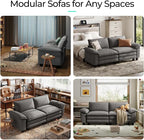 LINSY HOME 90'' Cloud Loveseat Sofa, Modular Sectional Couches Corduroy Cloud - Image 7