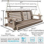 Porchgate Amish Heavy Duty 800 Lb Roll Comfort Treated Porch Swing W/Chains - Image 6