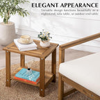 Double Adirondack Side Table, Weather-Resistant Rectangular End Table - Image 8